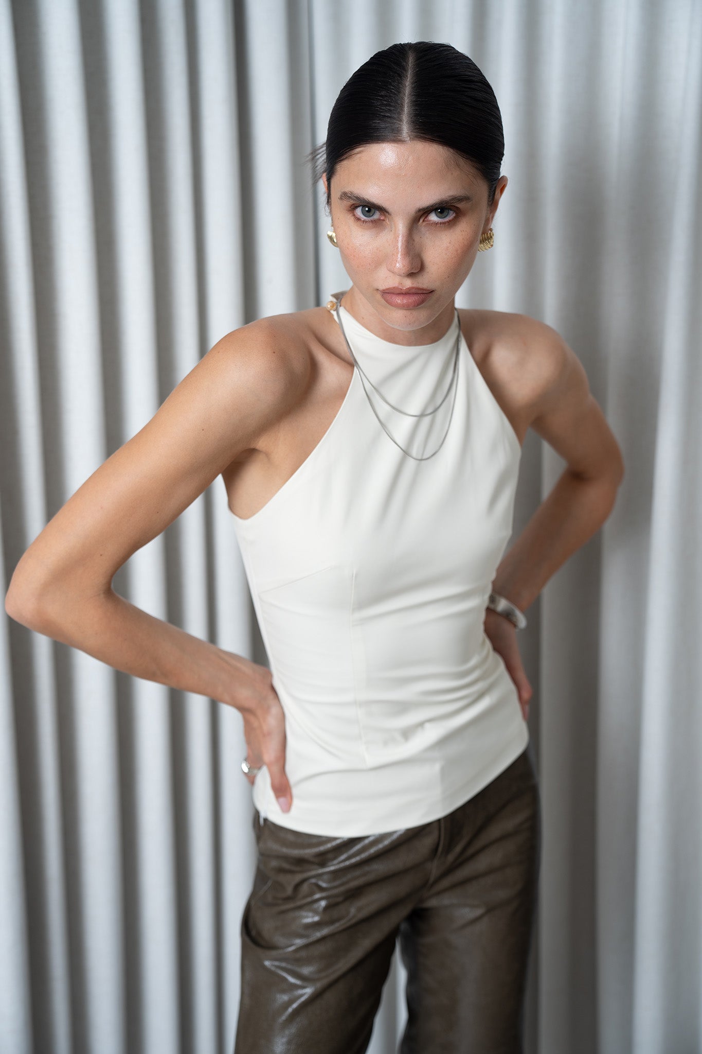 Xiaoyuan Gong New York The DAILY sleeveless tank top in white